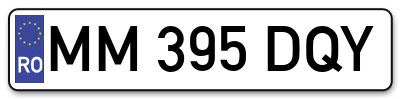 Placuta inmatriculare numar auto  MM-395-DQY, MM 395 DQY, MM395DQY