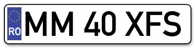 Placuta inmatriculare numar auto  MM-40-XFS, MM 40 XFS, MM40XFS
