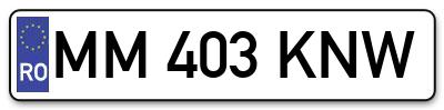 Placuta inmatriculare numar auto  MM-403-KNW, MM 403 KNW, MM403KNW