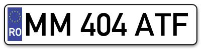 Placuta inmatriculare numar auto  MM-404-ATF, MM 404 ATF, MM404ATF