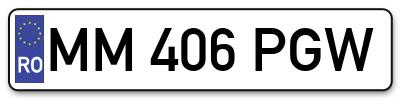 Placuta inmatriculare numar auto  MM-406-PGW, MM 406 PGW, MM406PGW
