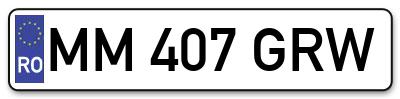 Placuta inmatriculare numar auto  MM-407-GRW, MM 407 GRW, MM407GRW