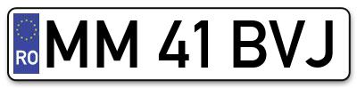 Placuta inmatriculare numar auto  MM-41-BVJ, MM 41 BVJ, MM41BVJ