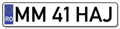 Placuta inmatriculare numar auto  MM-41-HAJ, MM 41 HAJ, MM41HAJ