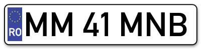 Placuta inmatriculare numar auto  MM-41-MNB, MM 41 MNB, MM41MNB