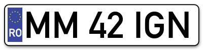 Placuta inmatriculare numar auto  MM-42-IGN, MM 42 IGN, MM42IGN