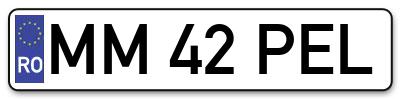 Placuta inmatriculare numar auto  MM-42-PEL, MM 42 PEL, MM42PEL
