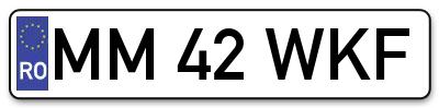 Placuta inmatriculare numar auto  MM-42-WKF, MM 42 WKF, MM42WKF