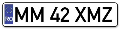 Placuta inmatriculare numar auto  MM-42-XMZ, MM 42 XMZ, MM42XMZ