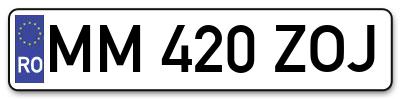 Placuta inmatriculare numar auto  MM-420-ZOJ, MM 420 ZOJ, MM420ZOJ