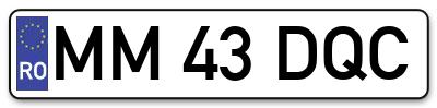 Placuta inmatriculare numar auto  MM-43-DQC, MM 43 DQC, MM43DQC