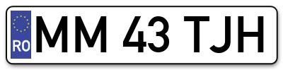 Placuta inmatriculare numar auto  MM-43-TJH, MM 43 TJH, MM43TJH