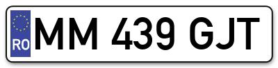 Placuta inmatriculare numar auto  MM-439-GJT, MM 439 GJT, MM439GJT