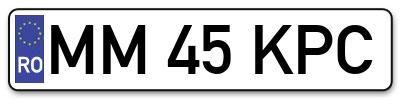 Placuta inmatriculare numar auto  MM-45-KPC, MM 45 KPC, MM45KPC