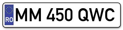 Placuta inmatriculare numar auto  MM-450-QWC, MM 450 QWC, MM450QWC