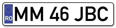 Placuta inmatriculare numar auto  MM-46-JBC, MM 46 JBC, MM46JBC