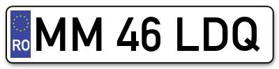 Placuta inmatriculare numar auto  MM-46-LDQ, MM 46 LDQ, MM46LDQ