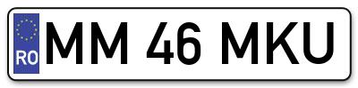 Placuta inmatriculare numar auto  MM-46-MKU, MM 46 MKU, MM46MKU