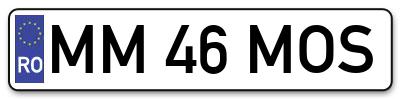 Placuta inmatriculare numar auto  MM-46-MOS, MM 46 MOS, MM46MOS
