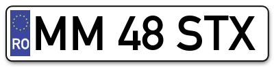 Placuta inmatriculare numar auto  MM-48-STX, MM 48 STX, MM48STX