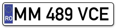 Placuta inmatriculare numar auto  MM-489-VCE, MM 489 VCE, MM489VCE
