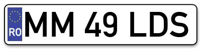 Placuta inmatriculare numar auto  MM-49-LDS, MM 49 LDS, MM49LDS