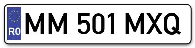 Placuta inmatriculare numar auto  MM-501-MXQ, MM 501 MXQ, MM501MXQ