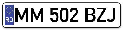 Placuta inmatriculare numar auto  MM-502-BZJ, MM 502 BZJ, MM502BZJ
