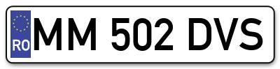 Placuta inmatriculare numar auto  MM-502-DVS, MM 502 DVS, MM502DVS