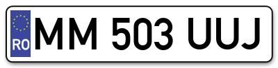 Placuta inmatriculare numar auto  MM-503-UUJ, MM 503 UUJ, MM503UUJ