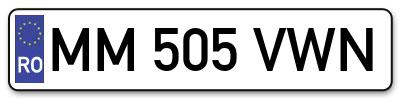 Placuta inmatriculare numar auto  MM-505-VWN, MM 505 VWN, MM505VWN