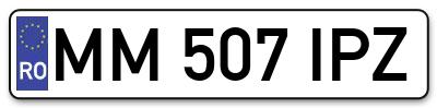 Placuta inmatriculare numar auto  MM-507-IPZ, MM 507 IPZ, MM507IPZ