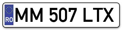 Placuta inmatriculare numar auto  MM-507-LTX, MM 507 LTX, MM507LTX