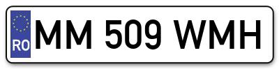 Placuta inmatriculare numar auto  MM-509-WMH, MM 509 WMH, MM509WMH