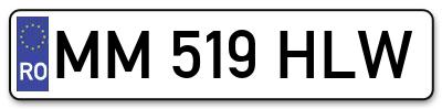 Placuta inmatriculare numar auto  MM-519-HLW, MM 519 HLW, MM519HLW
