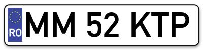 Placuta inmatriculare numar auto  MM-52-KTP, MM 52 KTP, MM52KTP
