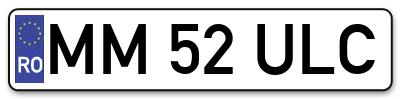 Placuta inmatriculare numar auto  MM-52-ULC, MM 52 ULC, MM52ULC