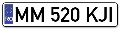 Placuta inmatriculare numar auto  MM-520-KJI, MM 520 KJI, MM520KJI