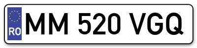 Placuta inmatriculare numar auto  MM-520-VGQ, MM 520 VGQ, MM520VGQ