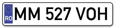 Placuta inmatriculare numar auto  MM-527-VOH, MM 527 VOH, MM527VOH