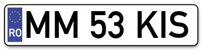 Placuta inmatriculare numar auto  MM-53-KIS, MM 53 KIS, MM53KIS