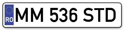 Placuta inmatriculare numar auto  MM-536-STD, MM 536 STD, MM536STD
