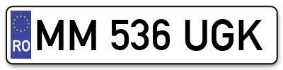 Placuta inmatriculare numar auto  MM-536-UGK, MM 536 UGK, MM536UGK
