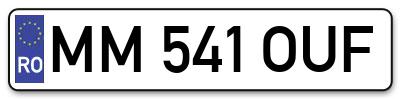 Placuta inmatriculare numar auto  MM-541-OUF, MM 541 OUF, MM541OUF