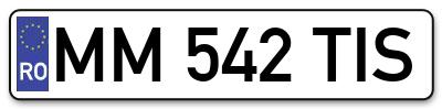 Placuta inmatriculare numar auto  MM-542-TIS, MM 542 TIS, MM542TIS