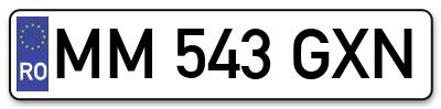 Placuta inmatriculare numar auto  MM-543-GXN, MM 543 GXN, MM543GXN