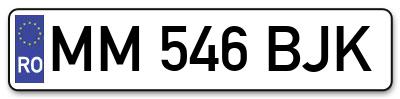 Placuta inmatriculare numar auto  MM-546-BJK, MM 546 BJK, MM546BJK