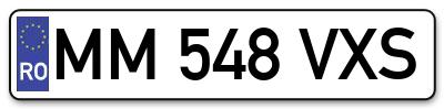 Placuta inmatriculare numar auto  MM-548-VXS, MM 548 VXS, MM548VXS