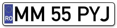Placuta inmatriculare numar auto  MM-55-PYJ, MM 55 PYJ, MM55PYJ