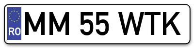 Placuta inmatriculare numar auto  MM-55-WTK, MM 55 WTK, MM55WTK